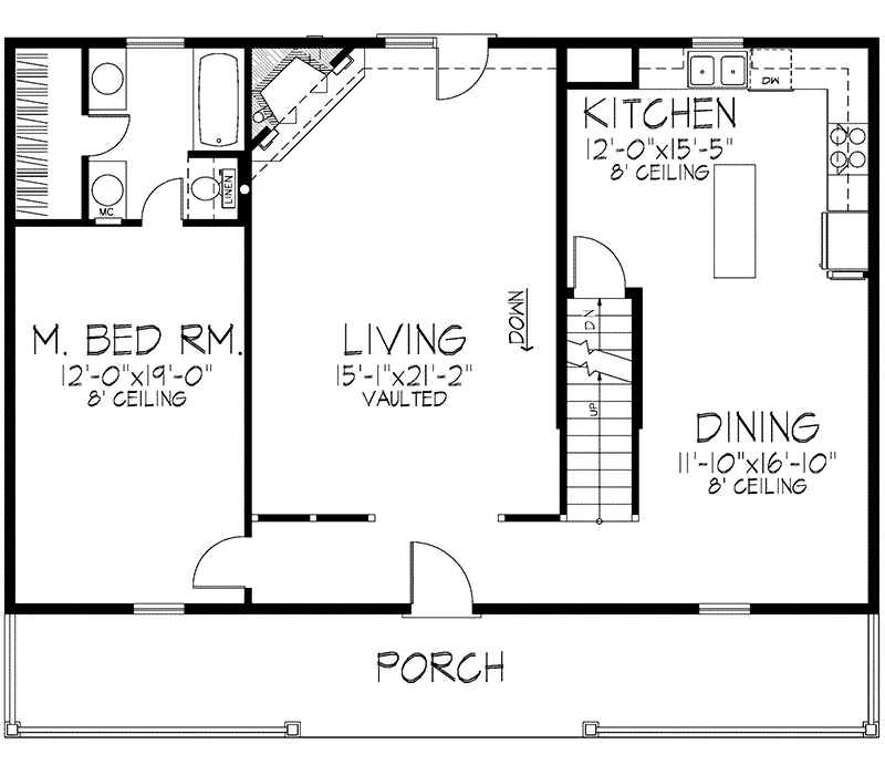 Southern House Plan First Floor - Shiloh Acres Country Home 072D-0069 - Shop House Plans and More