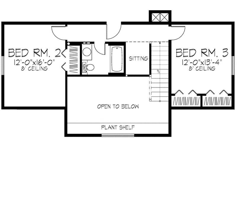 Bungalow House Plan Second Floor - Shiloh Acres Country Home 072D-0069 - Shop House Plans and More