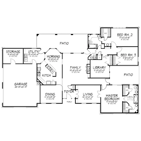 European House Plan First Floor - Fernridge European Home 072D-0073 - Search House Plans and More