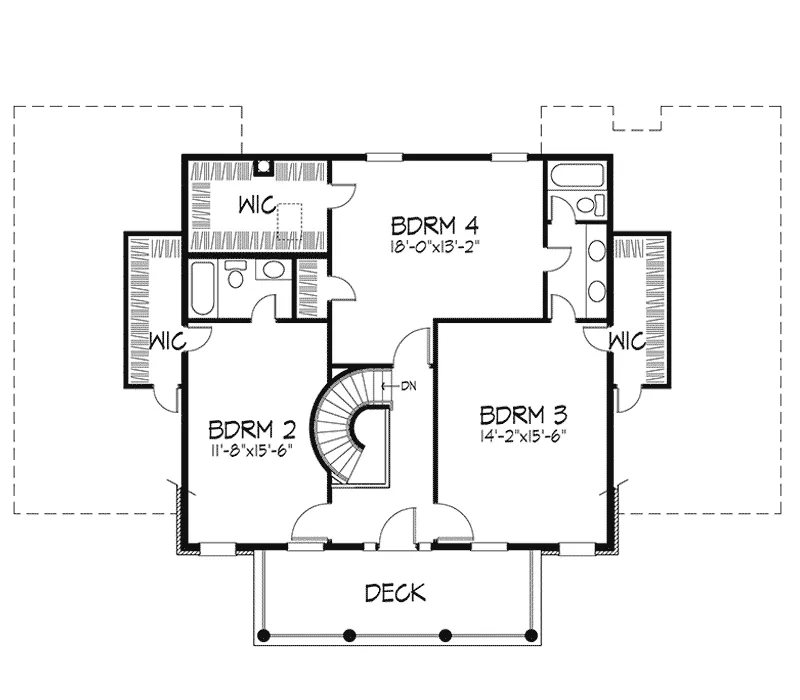 Southern House Plan Second Floor - Meghan Southern Plantation 072D-0074 - Shop House Plans and More