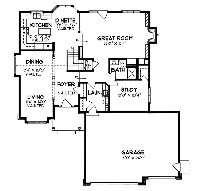 Southern House Plan First Floor - Arriba Stylish Traditional Home 072D-0075 - Search House Plans and More