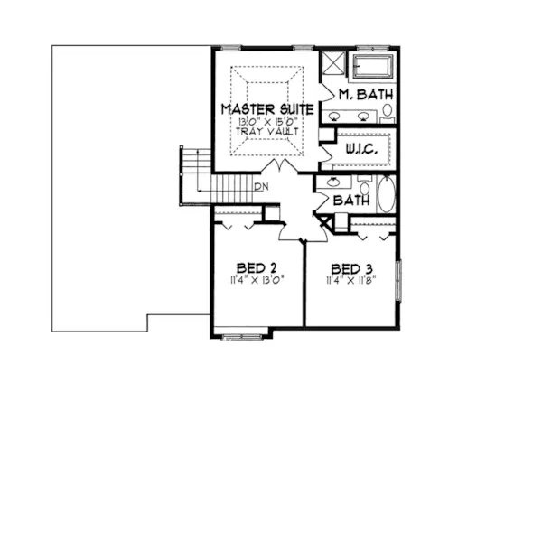 Modern House Plan Second Floor - Arriba Stylish Traditional Home 072D-0075 - Search House Plans and More