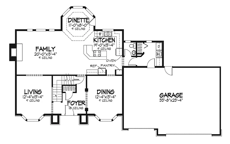 Traditional House Plan First Floor - DeWitt Ridge Traditional Home 072D-0080 - Search House Plans and More