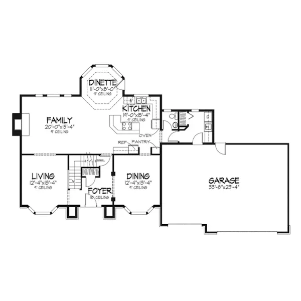 Traditional House Plan First Floor - DeWitt Ridge Traditional Home 072D-0080 - Search House Plans and More