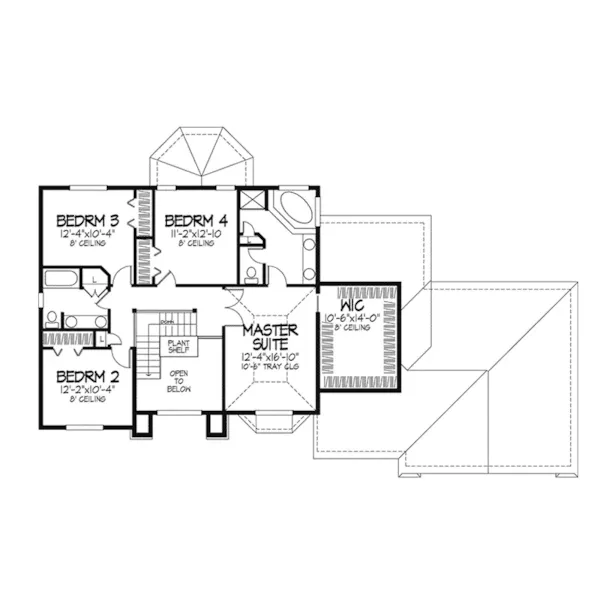 Traditional House Plan Second Floor - DeWitt Ridge Traditional Home 072D-0080 - Search House Plans and More