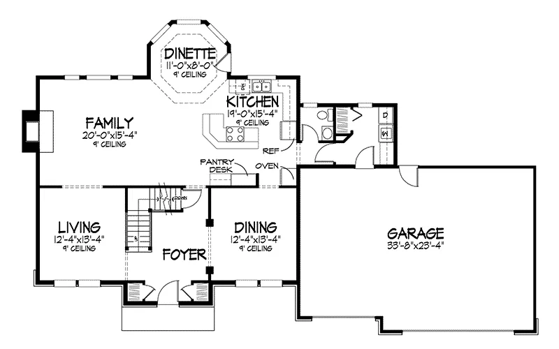European House Plan First Floor - Koman Southern Home 072D-0081 - Search House Plans and More
