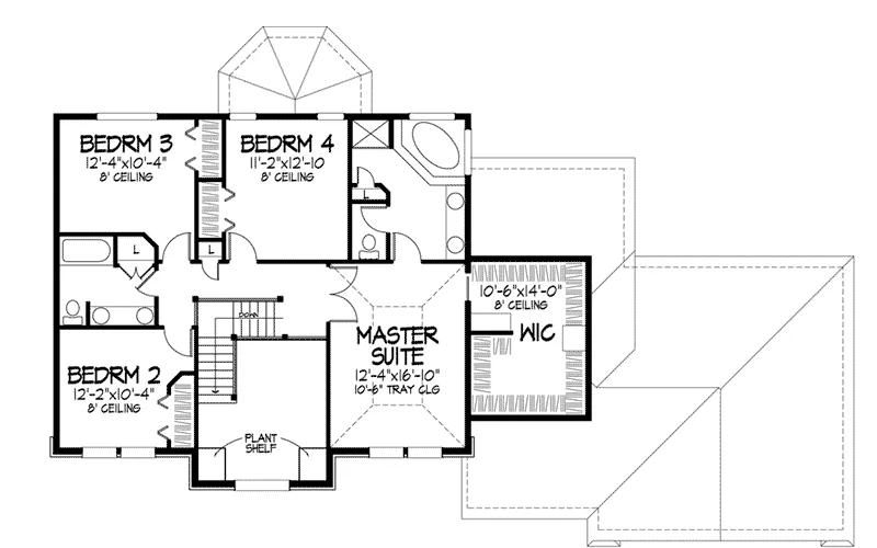 Modern House Plan Second Floor - Koman Southern Home 072D-0081 - Search House Plans and More