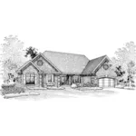 European House Plan Front of Home - Glenaire Ranch Home 072D-0085 - Search House Plans and More