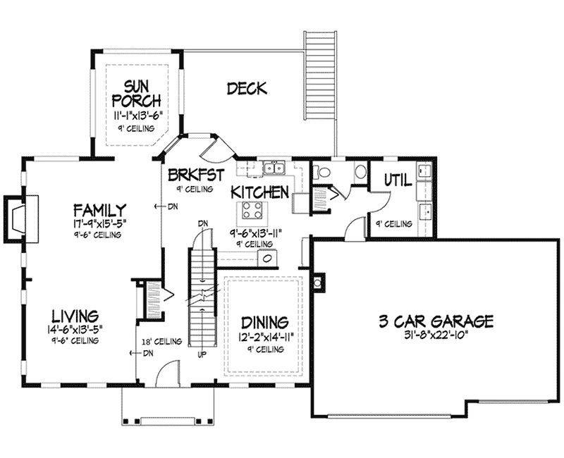 Colonial House Plan First Floor - Margolis Colonial Home 072D-0086 - Shop House Plans and More