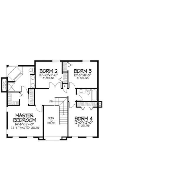 Country House Plan Second Floor - Margolis Colonial Home 072D-0086 - Shop House Plans and More