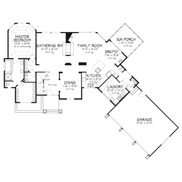 Traditional House Plan First Floor - Gavin Manor Luxury Home 072D-0087 - Search House Plans and More