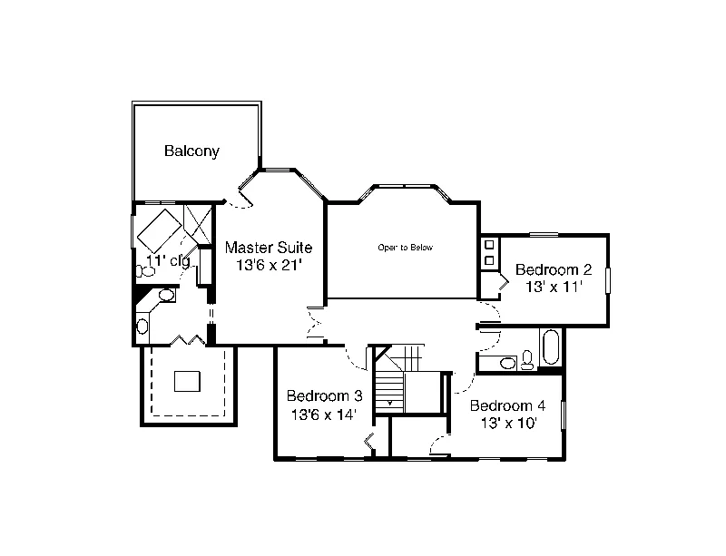 Southern House Plan Second Floor - Sycamore Meadow Luxury Home 072D-0088 - Shop House Plans and More
