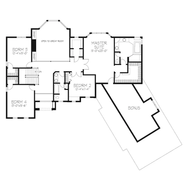 Traditional House Plan Second Floor - Connelly Spring European Home 072D-0090 - Search House Plans and More