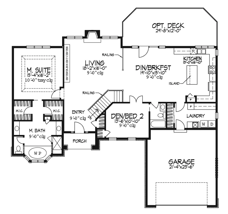Ranch House Plan First Floor - Boulder Creek Luxury Ranch Home 072D-0091 - Search House Plans and More
