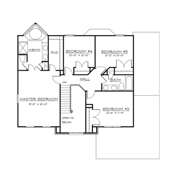 Greek Revival House Plan Second Floor - Columbard European Style Home 072D-0093 - Search House Plans and More