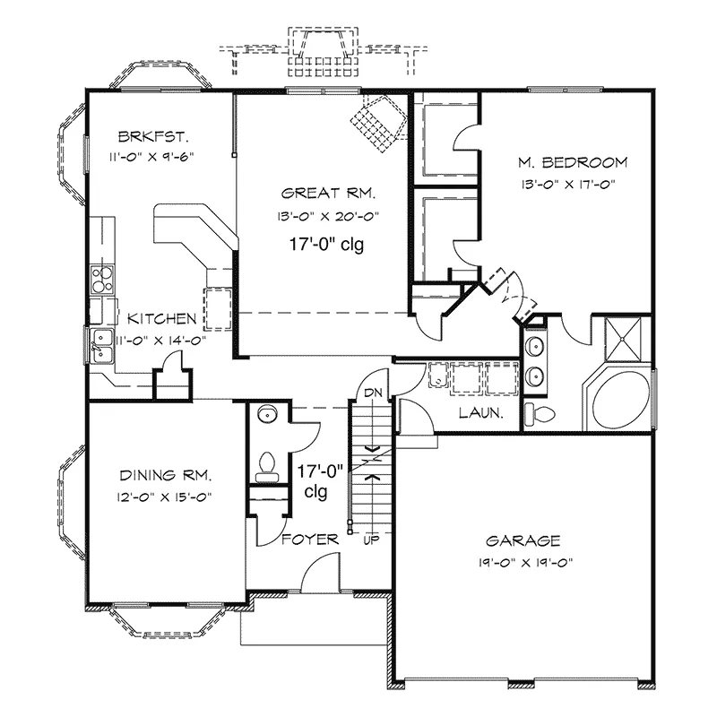 Colonial House Plan First Floor - Duenwald Traditional Home 072D-0096 - Search House Plans and More