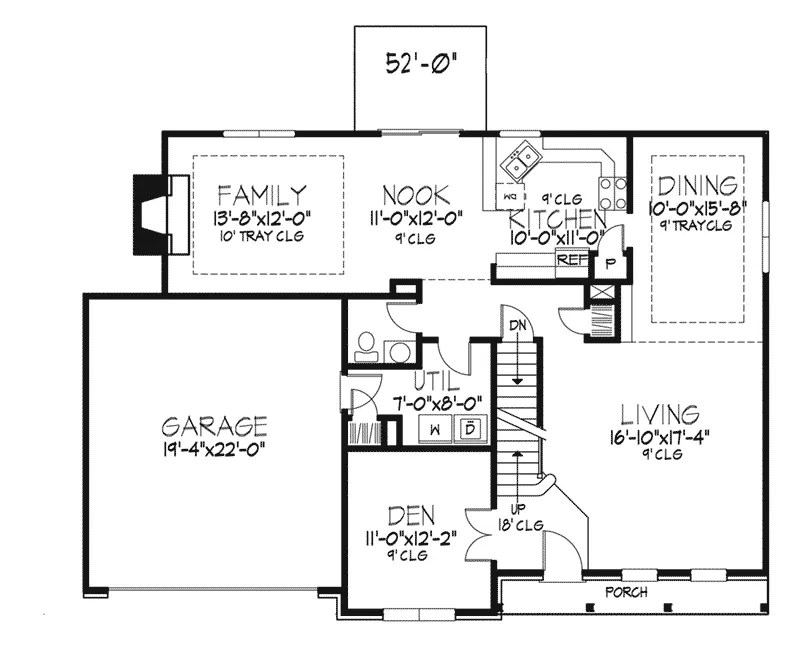 Traditional House Plan First Floor - McFadden Traditional Home 072D-0104 - Shop House Plans and More
