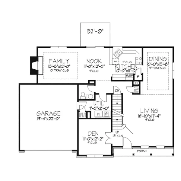 Colonial House Plan First Floor - McFadden Traditional Home 072D-0104 - Shop House Plans and More