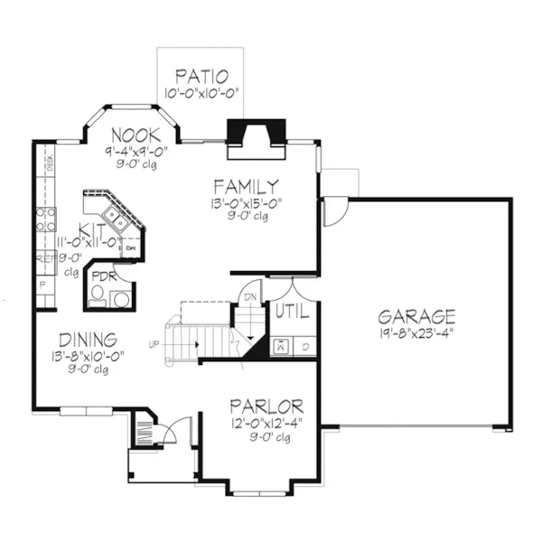 Southern House Plan First Floor - Glengarry Traditional Home 072D-0105 - Search House Plans and More