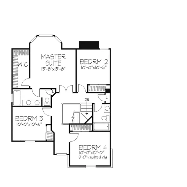 Southern House Plan Second Floor - Glengarry Traditional Home 072D-0105 - Search House Plans and More