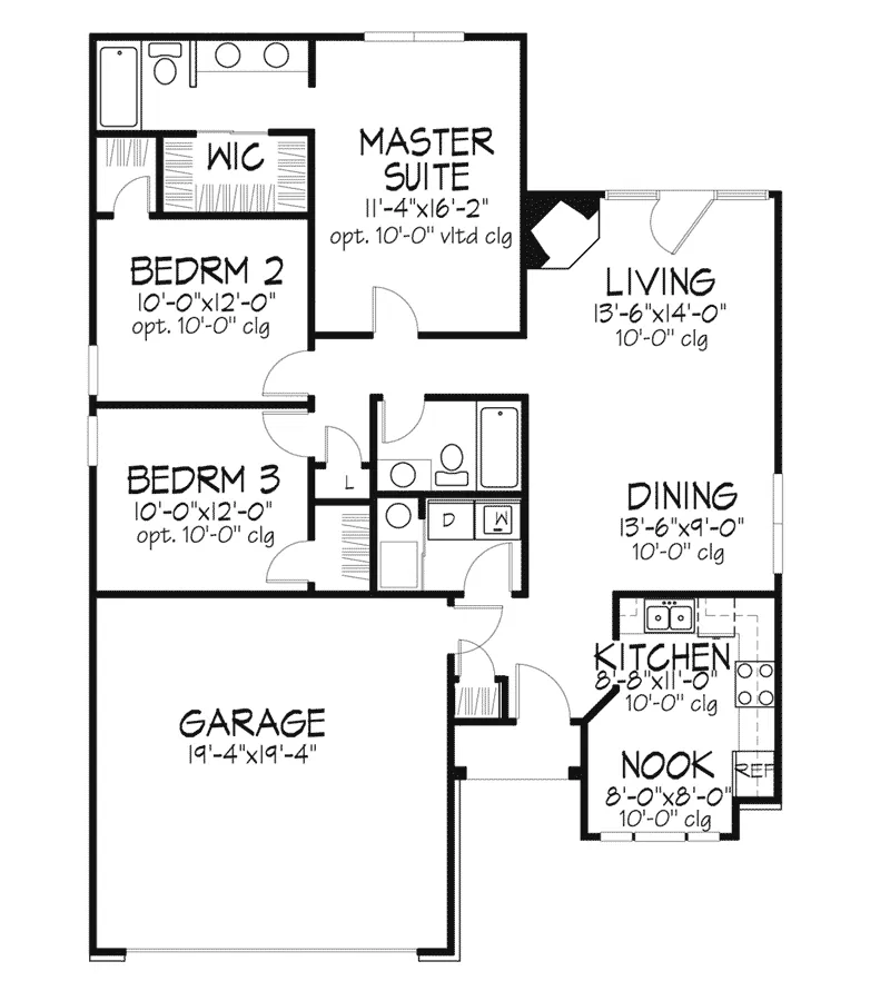Cabin & Cottage House Plan First Floor - Markaire Ranch Home 072D-0106 - Shop House Plans and More