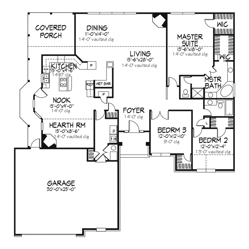 Country House Plan First Floor - Westermann Ranch Home 072D-0108 - Shop House Plans and More