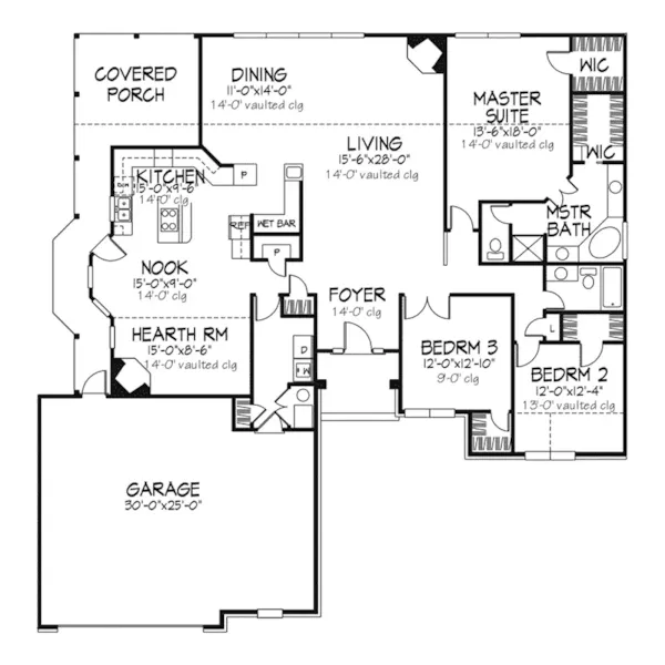 Southern House Plan First Floor - Westermann Ranch Home 072D-0108 - Shop House Plans and More