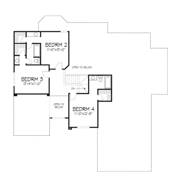 Modern House Plan Second Floor - Allendorf Traditional Home 072D-0109 - Search House Plans and More