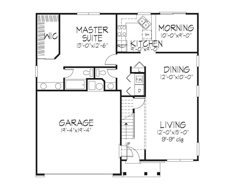 Southern House Plan First Floor - Bambach Traditional Home 072D-0110 - Search House Plans and More
