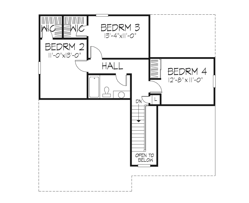 Southern House Plan Second Floor - Bambach Traditional Home 072D-0110 - Search House Plans and More