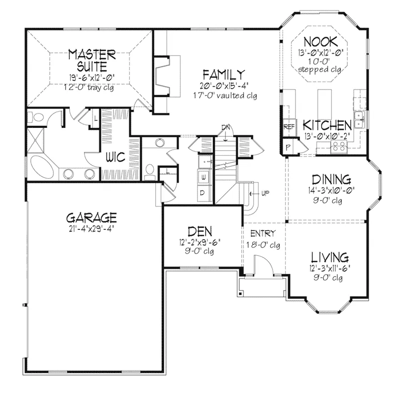 Traditional House Plan First Floor - Langendorf Traditional Home 072D-0111 - Shop House Plans and More