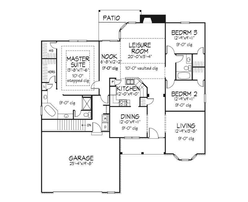 Traditional House Plan First Floor - Wabash Ranch Home 072D-0112 - Shop House Plans and More