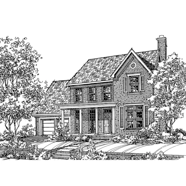 Colonial House Plan Front of Home - Amarilis Colonial Home 072D-0113 - Search House Plans and More