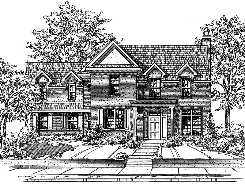 Modern House Plan Front of Home - Brandvine Traditional Home 072D-0114 - Search House Plans and More