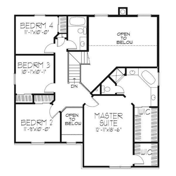 Traditional House Plan Second Floor - Greeley Park Traditional Home 072D-0115 - Search House Plans and More