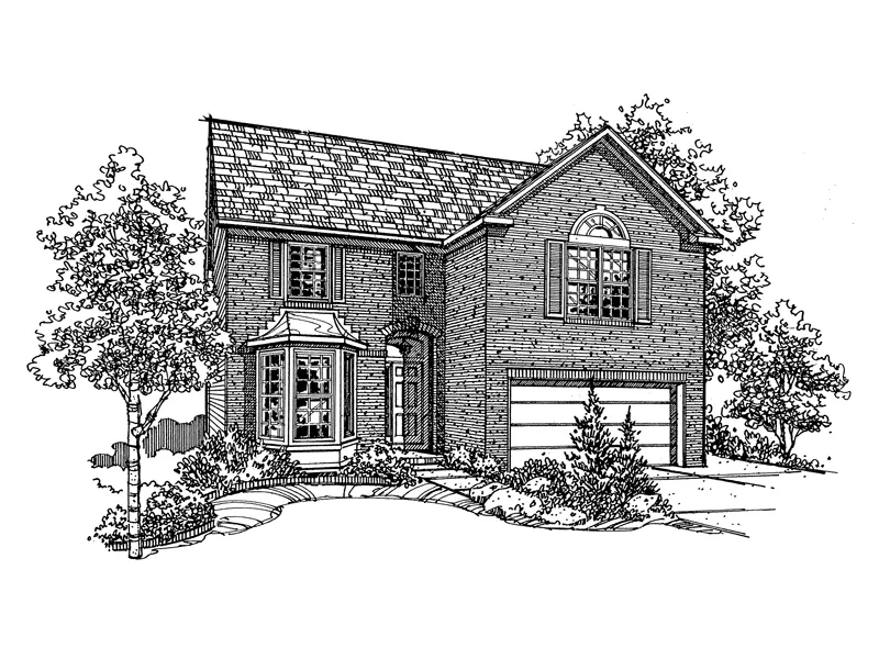 Traditional House Plan Front of Home - Greeley Park Traditional Home 072D-0115 - Search House Plans and More