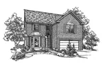 Traditional House Plan Front of Home - Greeley Park Traditional Home 072D-0115 - Search House Plans and More