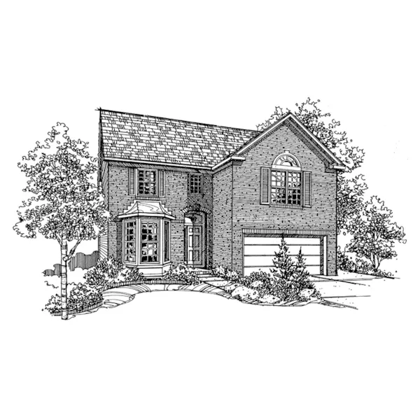 Traditional House Plan Front of Home - Greeley Park Traditional Home 072D-0115 - Search House Plans and More