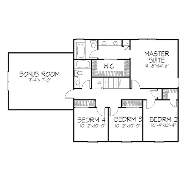 Georgian House Plan Second Floor - Callan Early American Home 072D-0117 - Search House Plans and More