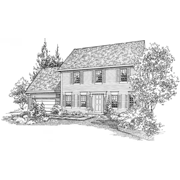 Georgian House Plan Front of Home - Callan Early American Home 072D-0117 - Search House Plans and More