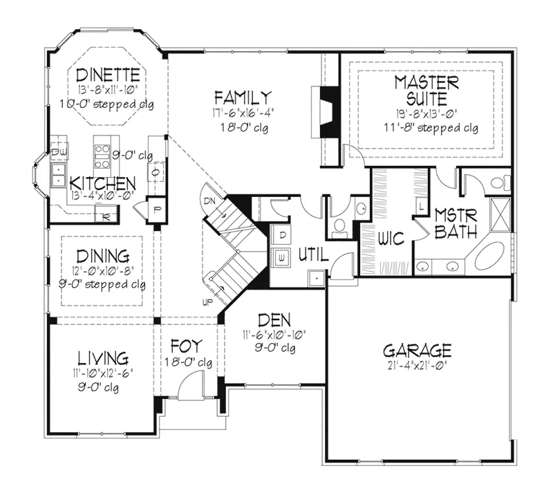 Southern House Plan First Floor - Kramer Place Traditional Home 072D-0118 - Search House Plans and More