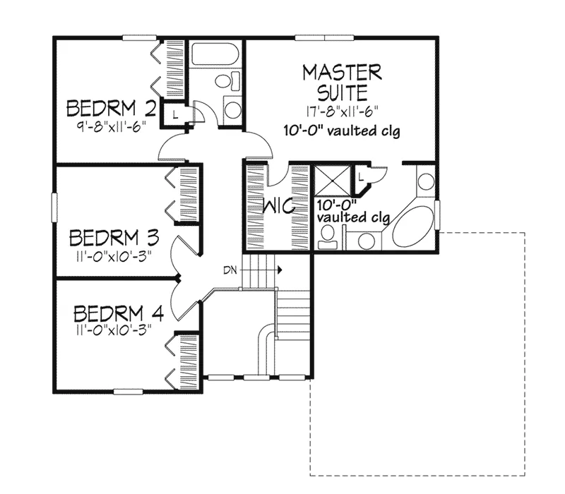 Country House Plan Second Floor - Willowby Traditional Home 072D-0119 - Shop House Plans and More