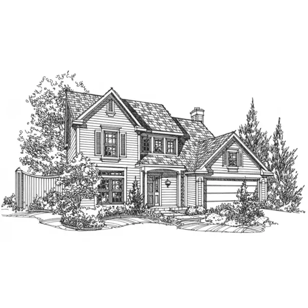 Traditional House Plan Front of Home - Willowby Traditional Home 072D-0119 - Shop House Plans and More