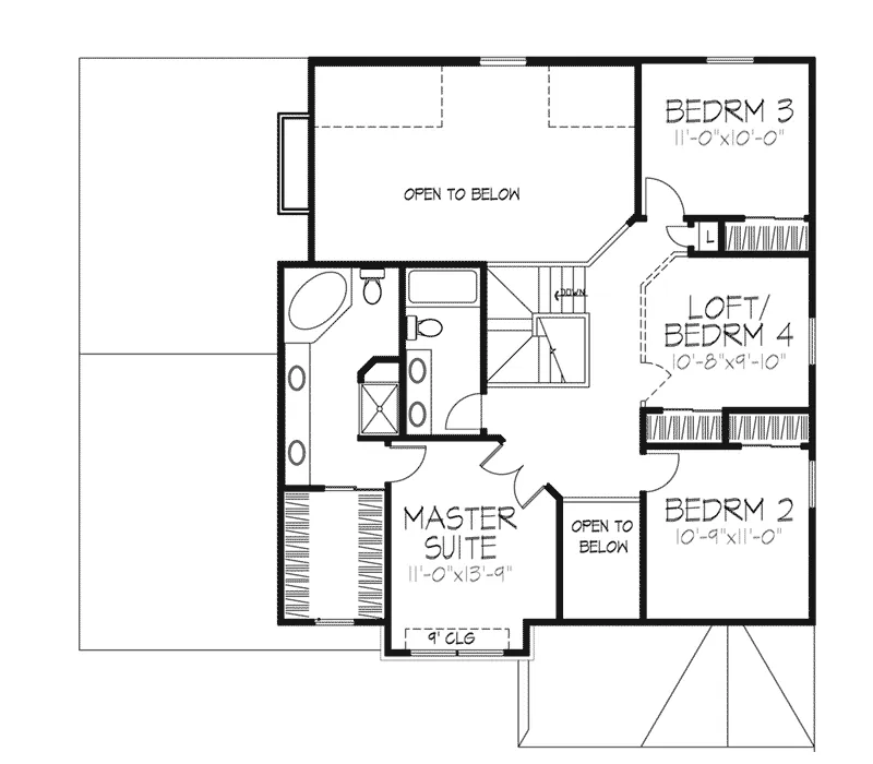 Southern House Plan Second Floor - Lamartina Manor Traditional 072D-0120 - Shop House Plans and More