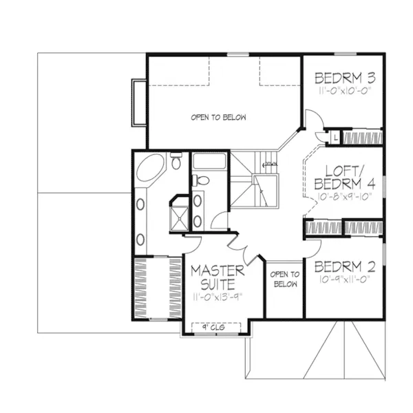 Traditional House Plan Second Floor - Lamartina Manor Traditional 072D-0120 - Shop House Plans and More