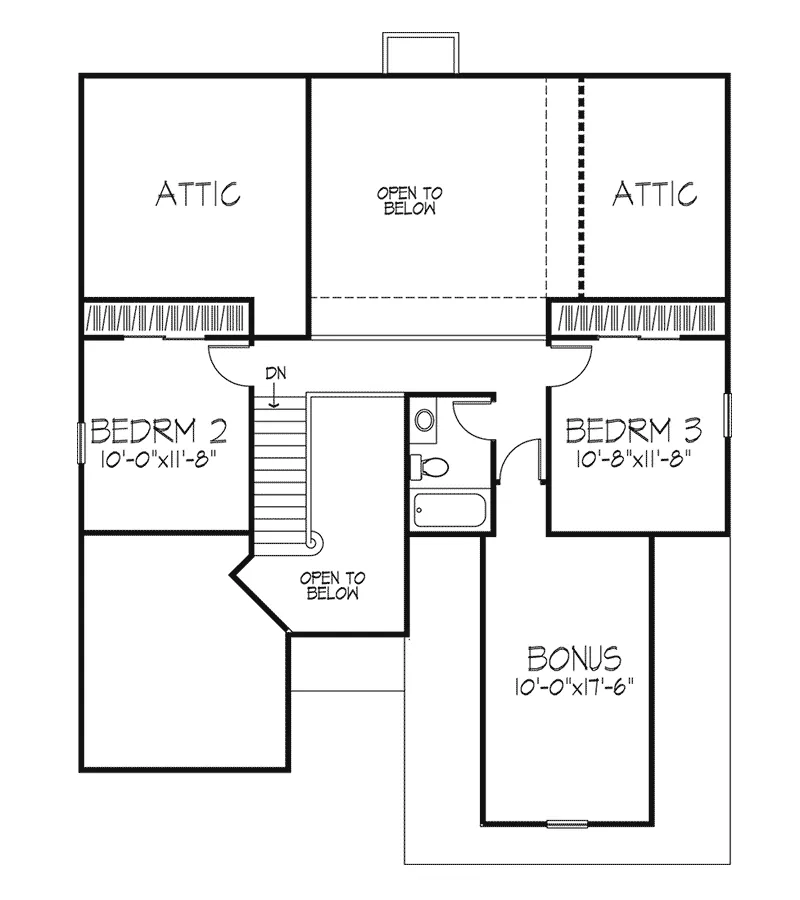 Southern House Plan Second Floor - Lady Anne Ranch Home 072D-0121 - Shop House Plans and More