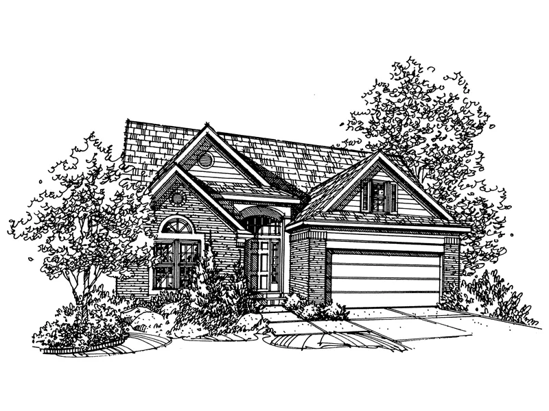 Southern House Plan Front of Home - Lady Anne Ranch Home 072D-0121 - Shop House Plans and More