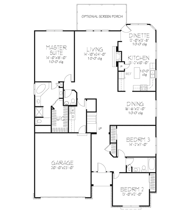 Traditional House Plan First Floor - Elmont Ranch Home 072D-0122 - Search House Plans and More