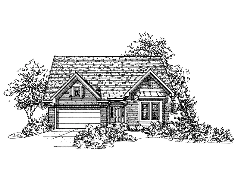 Traditional House Plan Front of Home - Elmont Ranch Home 072D-0122 - Search House Plans and More