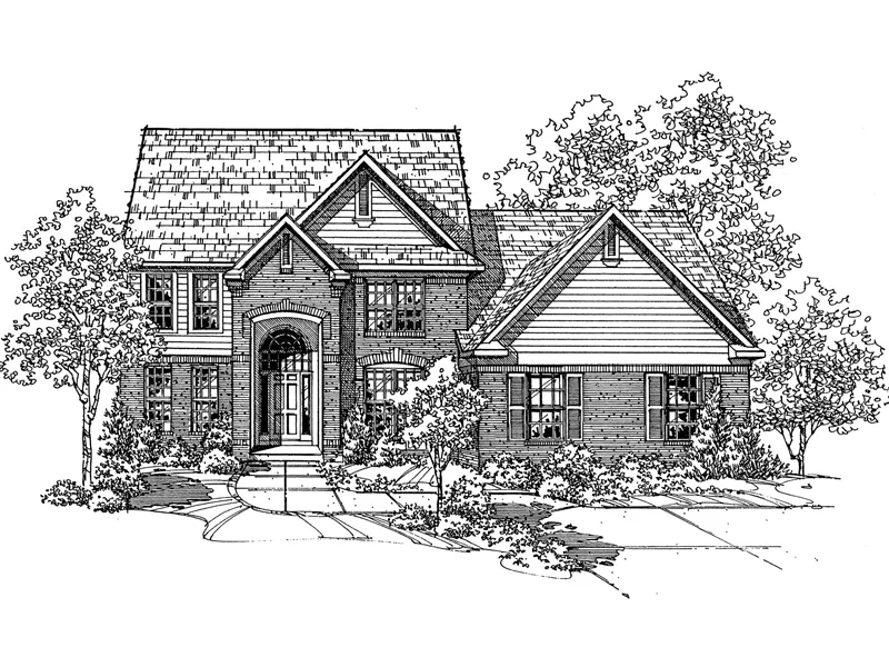 Traditional House Plan Front of Home - Karla Traditional Home 072D-0123 - Search House Plans and More